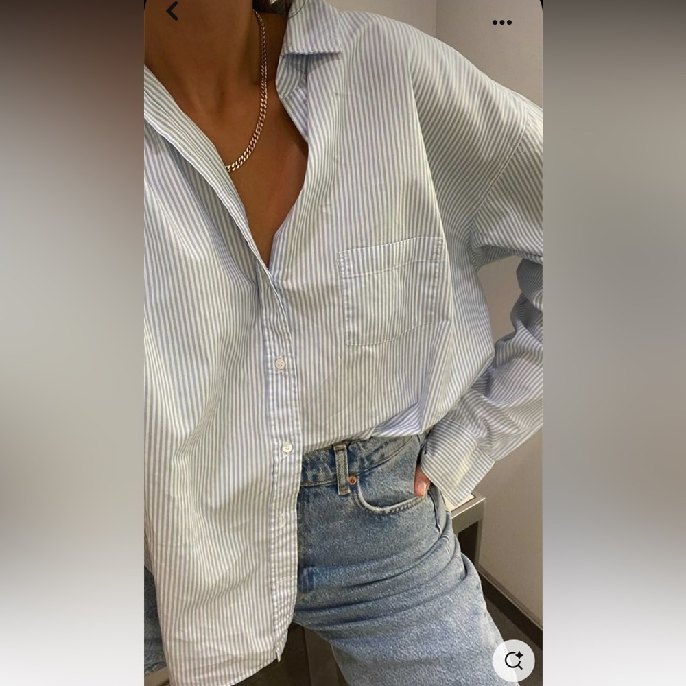 Tahari Stripped Linen Oversized Shirt